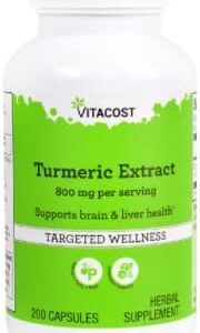 Vitacost Turmeric Extract -- 800 mg per serving - 200 Capsules