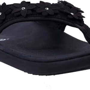 Spenco Women's Casual Flip-Flop, Black, 10 Wide