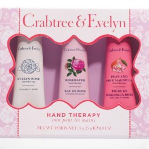 Crabtree & Evelyn Hand Therapy Set: Evelyn Rose, Rosewater, Pear & Pink Magnolia