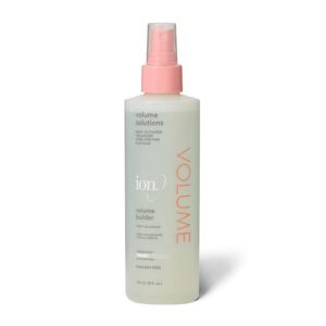 ion Volume Builder, Vegan, Light Texture, Touchable Hold, HeatActivated, Damp or Dry Hair