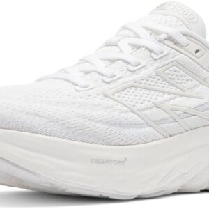 New Balance Women's W1080V13 Running Shoe, White/Silver Metallic, 5