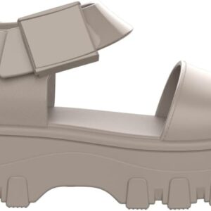Melissa Kick Off Platform Sandals for Women - Super Soft and Flexible Vegan Chunky Platform Sandal with Adjustable Straps and Open Toe Design, Beige, 9