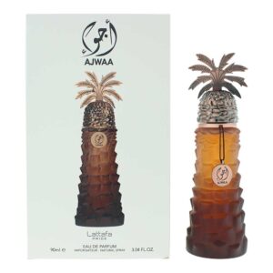 Lattafa Pride Ajwaa Eau de Parfum Spray for Unisex, 3.04 Ounce