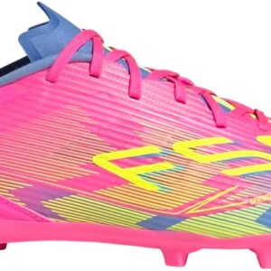 adidas Unisex F50 League Firm Multi Ground Sneaker, Lucid Pink/Lucid Lemon/Blue Fusion, 10 US Men