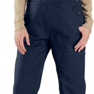 Carhartt Women's Flame Resistant Rugged Flex Loose Fit Duck Bib Overall, Dark Navy, Medium