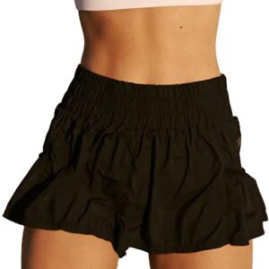 Free People Women's Casual Get Your Flirt On Shorts, Black Large