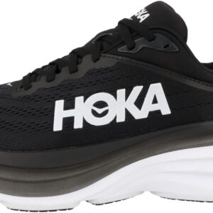 Hoka Men's Bondi 8 Sneaker, Black/White, 10