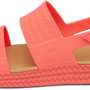 REEF Water Vista Womens Platform Sandal, Water Friendly, Adjustable Strap, Sunset Coral, 6