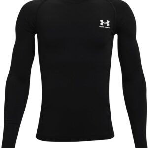 Under Armour Boys' HeatGear Armour Long-Sleeve T-Shirt , Black (001)/Pitch Gray , Large