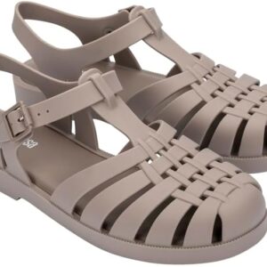 Melissa Possession Jelly Sandal for Women - The Original Jelly Shoe, Fisherman's Sandal with Adjustable Strap and Side Buckle, Matte Beige, 7