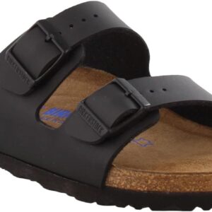 Birkenstock Women's Arizona Soft Footbed, Black Birko-Flor¿, 38 Regular EU