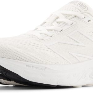 New Balance Women's W880V14 Running Shoe, White/Silver Metallic/Sea Salt, 9