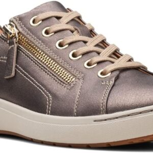 Clarks Women's Nalle Lace Sneaker, Bronze Metallic, Size 9 Wide