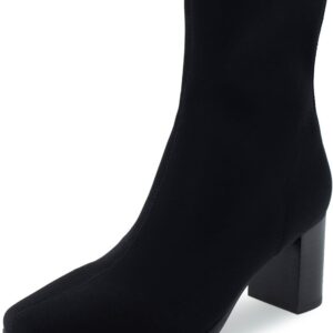 Aerosoles Women's Miley Ankle Boot, Black Faux Suede, 9 Wide