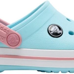 Crocs Unisex-Child Crocband Clogs (Todder Shoes), Ice Blue/White, 6 Toddler