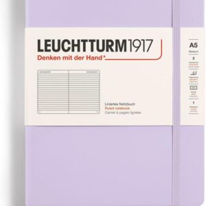 LEUCHTTURM1917 - Notebook Hardcover Medium A5-251 Numbered Pages for Writing and Journaling (Lilac, Ruled)