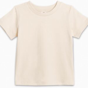 Colored Organics Infant Toddlers and Kids Organic Cotton Short Sleeve Crew Neck Tee Shirt - Natural - 2T