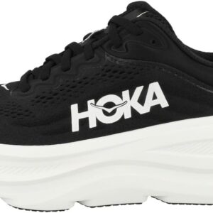 Hoka Women's Bondi 9 Sneaker, Black/White, 8.5