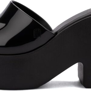 Melissa Posh Slip-On Platform Jelly Heels for Women, Black, 5