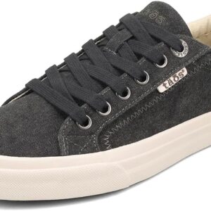 Taos Plim Soul Women's Sneaker-Stylish Platform Sneaker with Curves & Pods Removable Footbed, Arch Support, Classic Design for Everyday Fashion, All Day Comfort Charcoal Wash Canvas 9 (M) US