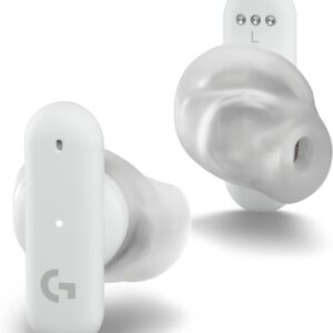 Logitech G FITS True Wireless Gaming Earbuds, Custom Molded Fit, Lightspeed + Bluetooth, Four Beamforming Microphones, PC, Mac, PS5, PS4, Mobile, Nintendo Switch - White