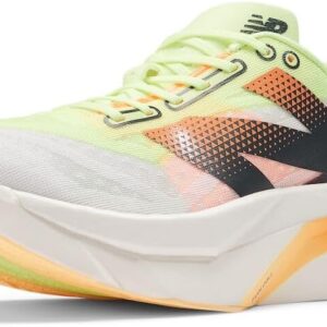New Balance Women's FuelCell SuperComp Elite V4 Running Shoe, White/Bleached Lime Glo/Hot Mango, 10