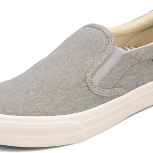 Taos Rubber Soul Slip-On Women's Sneaker - Fresh and Clean Canvas Design with Effortless Style, Removable Footbed and Arch Support - Elevated Comfort for All-Day Fashion Grey Wash Canvas 8 M US