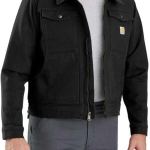 Carhartt Men's Rugged Flex® Relaxed Fit Duck Jacket, Black, Large