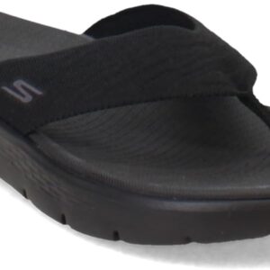Skechers Women's GO Walk Flex Sandal-Splendor Flip-Flop, Black/Black, 6