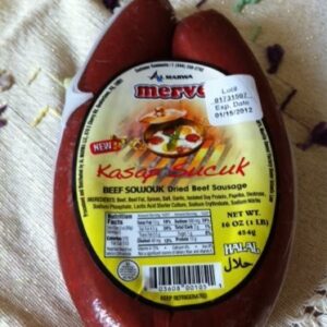 Merve Kasap Sausage (Kasap Sucuk) 1lbs by Merve Dried Beef Sausage