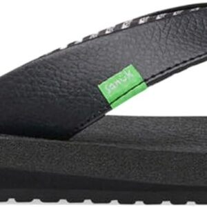 Sanuk Women's Yoga Mat Core | Flip Flops for Women | Yoga Sandals For Women | Memory Foam Footbed, Ebony, 11