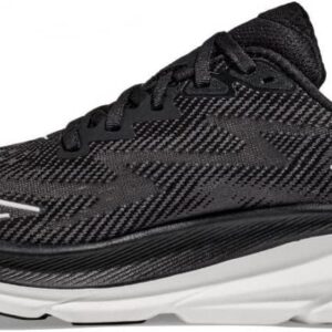 Hoka Women's Clifton 9 Sneaker, Black/White, 6 Wide
