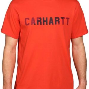 Force Relaxed Fit Midweight Short-Sleeve Block Logo Graphic T-Shirt Cherry Tomato