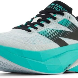 New Balance Women's FuelCell Supercomp Trainer V3 Running Shoe, White/Cyber Jade/Silver Metallic, 7.5