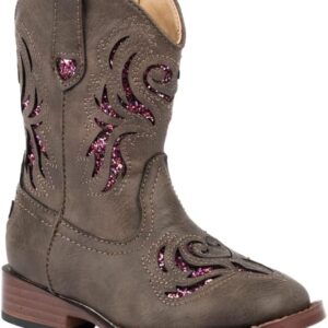 Roper Kids Baby Girl's Glitter Breeze (Toddler) Brown Faux Leather/Glitter Cut Outs 8 Toddler