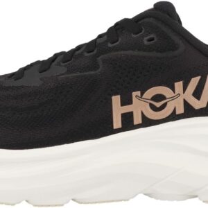 Hoka Women's Clifton 10 Sneaker, Black/Rose Gold
