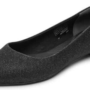 Rockport Women's Adelyn Ballet Flat, Black Glam, 11