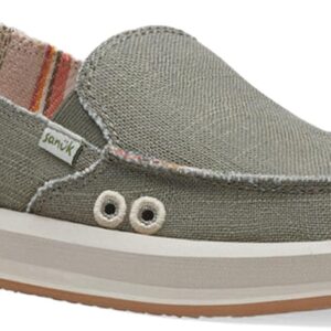 Sanuk Womens Donna Soft Top Hemp Loafers | Womens Shoes | Slip On Shoes for Women | Women's Slip-on Loafers | Memory Foam Footbed, Smokey Olive, 10