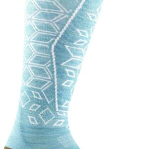 Darn Tough Vermont Traverse OTC Lightweight with Cushion w/Padded Shin Aqua MD (US 7.5-9.5)