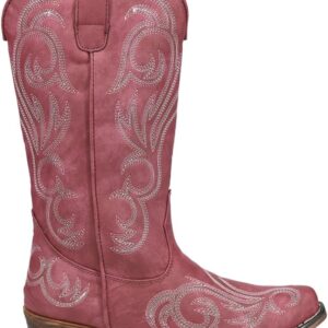 ROPER Womens Riley Round Toe Casual Boots Mid Calf Low Heel 1-2" - Red - Size 9 B