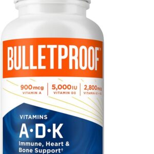 Bulletproof Vitamins A-D-K Softgels, 30 Count, Supplement for Heart, Bone Health and Immune Support