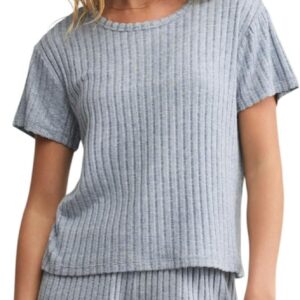 Z SUPPLY Women's Kara Rib Tee Light Denim M