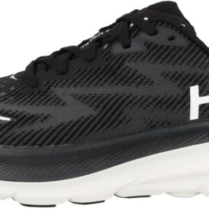 Hoka Women's Clifton 9 Sneaker, Black/White, 5.5