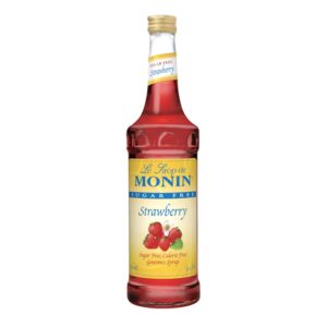 Monin - Sugar Free Strawberry Syrup, Mild and Sweet, Great for Cocktails, Sodas, and Smoothies, Non-GMO, (750 ml)