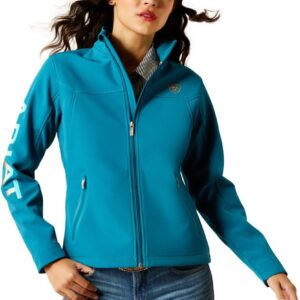 ARIAT Women's New Team Softshell Jacket, Ocean Depths/Retro Ranch Print, XX-Large