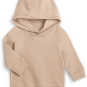 Colored Organics - Organic Cotton Long Sleeve Baby & Toddler Hoodie Pullover Shirt - Madison Hooded Top - Clay 3-6M