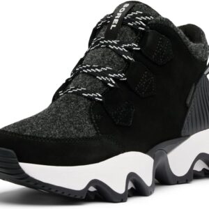 SOREL Women's Kinetic Impact Caribou Plus Waterproof Boot - Black, Sea Salt - 8.5