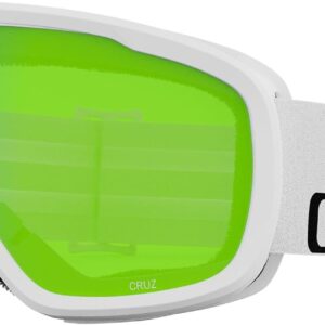 Giro Cruz Ski Goggles - Snowboard Goggles for Men, Women & Youth - Anti-Fog - OTG - White Wordmark Strap with Loden Green Lens