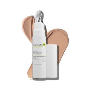 Replenix Anti-Aging Tinted Brightening Eye Cream, 0.29 Fl Oz, Medical Grade Hyaluronic Acid Under Eye Cream, Helps Blur Dark Circles, Fine Lines & Hyperpigmentation, All Skin Types