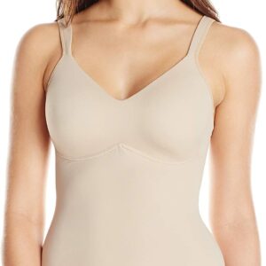 Ahh By Rhonda Shear Women's Molded Cup Bra Camisole with Padded Strap, Nude, Large